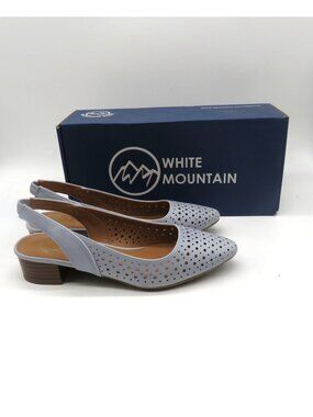 White Mountain Slingback Perforated Heels Blue Raspberry Women 6.5 NEW